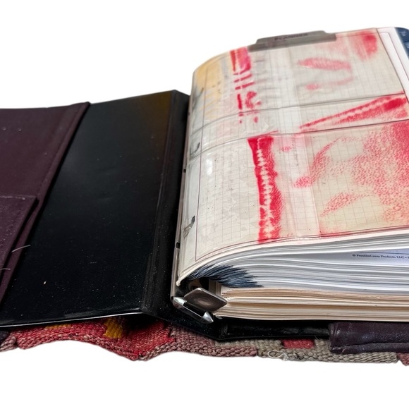 VTG RARE 1982 Claudia Tres Jolie Planner Agenda Book Kilim Carpet w/Leather - Picture 14 of 16